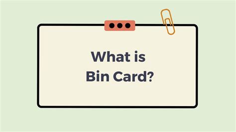 what is bins card